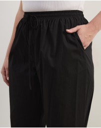 Atmos&Here Curvy - Elis Cotton Pants With Drawstring Detail At Waist