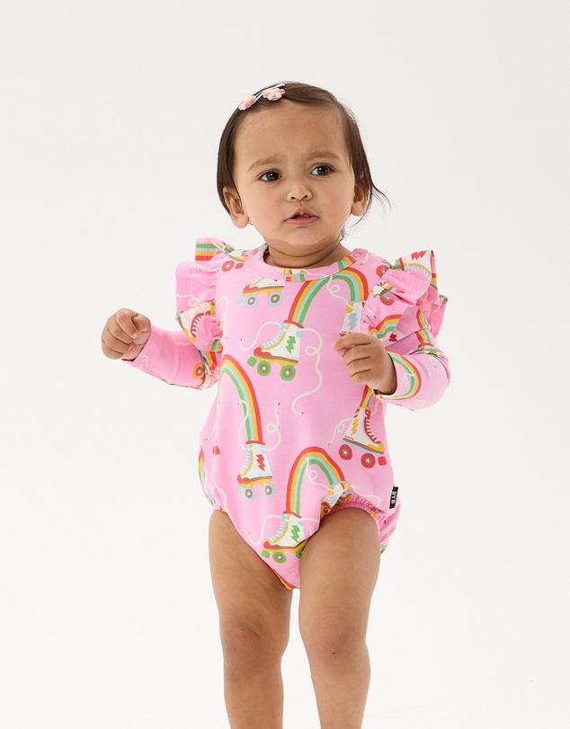 Rock Your Baby - Let The Good Times Roll Long Sleeve Frill Bubble Bodysuit