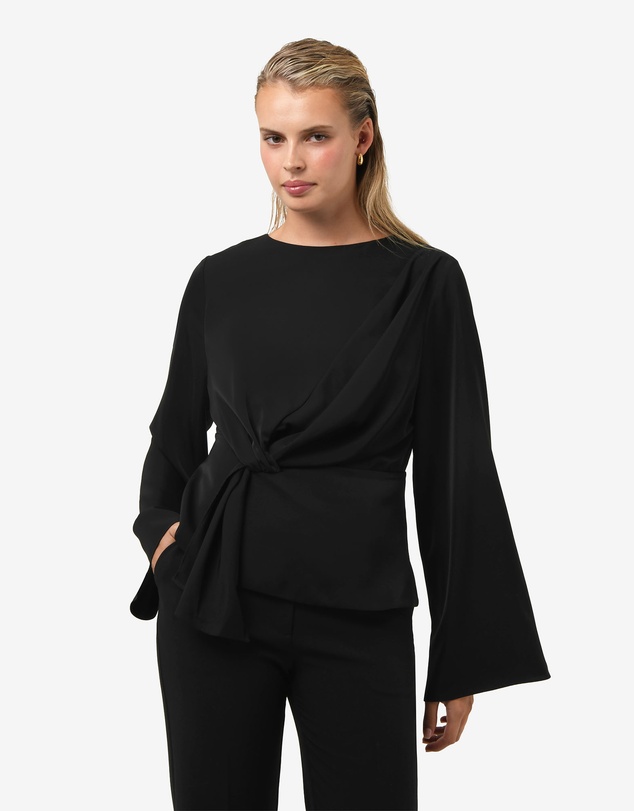 Forcast - Melody Long Sleeve Draped Top
