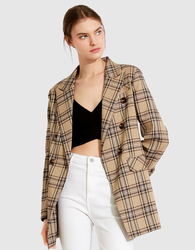 Belle & Bloom - Too Cool For Work Plaid Blazer