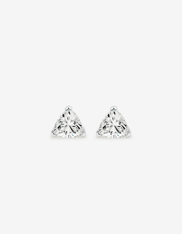 Michael Hill - Trillion-Cut Cubic Zirconia Solitaire Stud Earrings in Sterling Silver