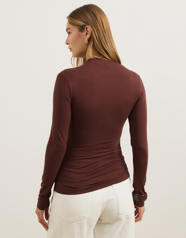 Atmos&Here - Poppy Asymmetrical Draped Jersey Top