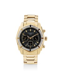 Michael Hill - Men's Solar Chronograph Watch with 0.50 Carat TW of Diamonds in Gold Tone Stainless Steel