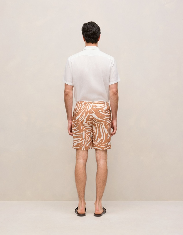 Trenery - Brushstroke Swim Short in Butterscotch Brown