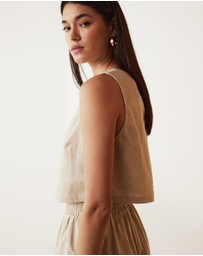 Atmos&Here - Celina Linen Blend Crop Top