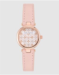 Ted Baker - Jolyye 24mm Rose Gold-Tone Case with White Dial and Pink Leather Strap