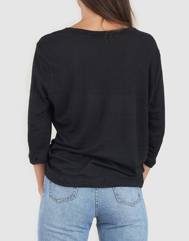 Amelius - Bronte Linen Three Quarter Jersey Top