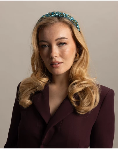 Morgan & Taylor - Elodie Headband in Teal Blue