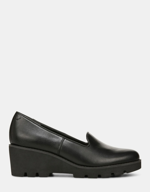 Vionic - Willa Wedge - Black Leather