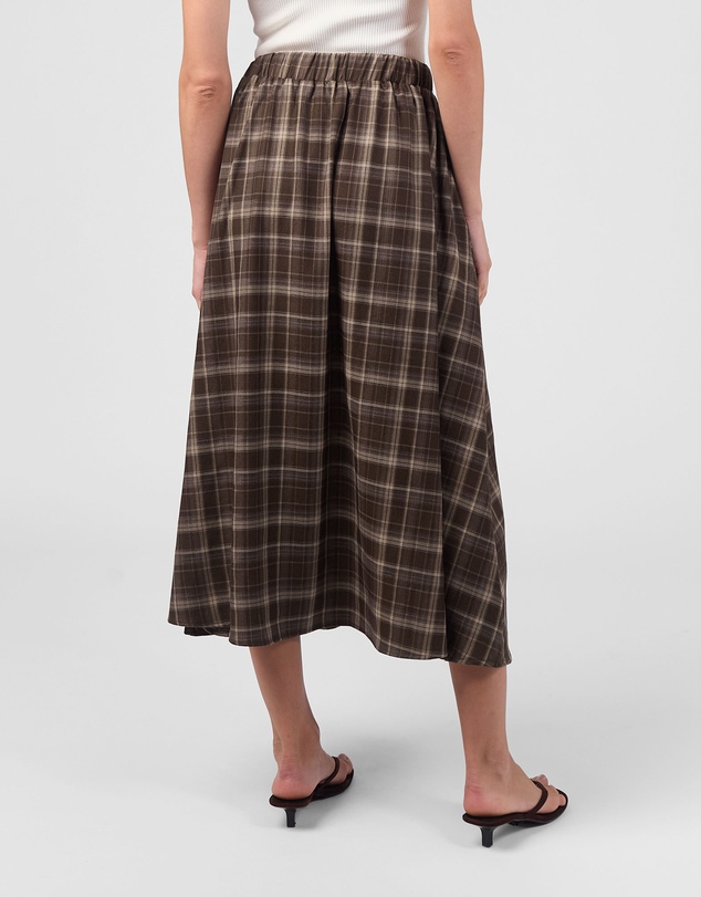 MVN - Plaid Midi Skirt