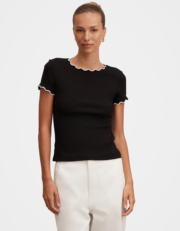 Forever New - Rebecca Scallop Trim T-shirt