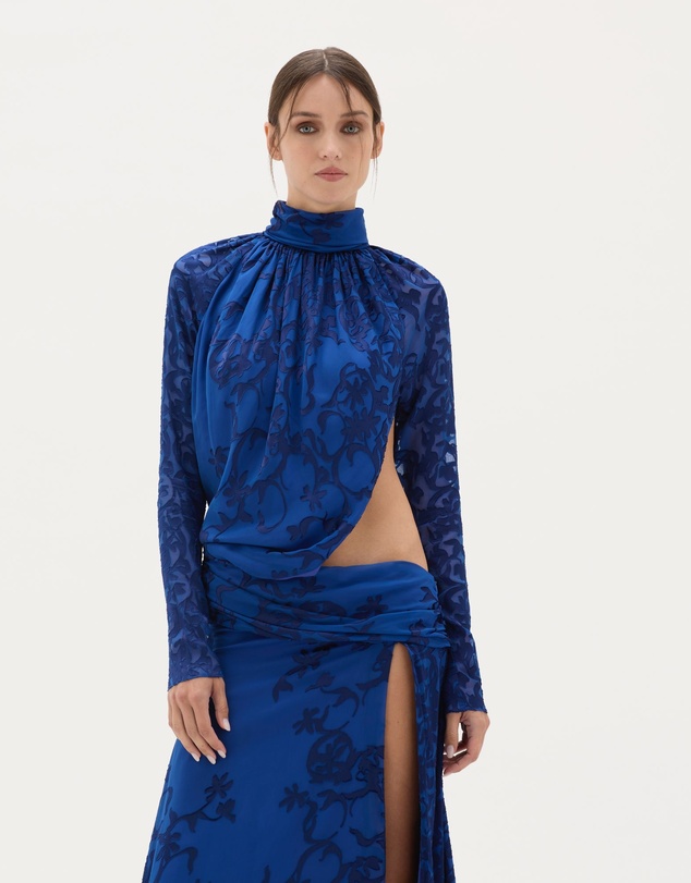 Muma World - Sapphire Burnout Zhou Maxi Dress