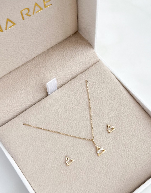 Luna Rae - Solid Gold -Air Element Necklace