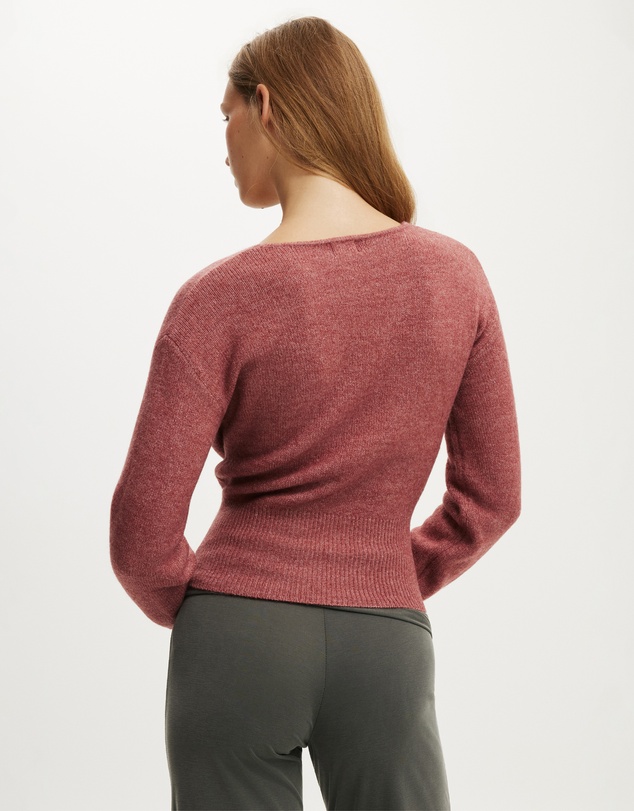 Cotton On - Softest Luxe Mock Wrap Knit Top