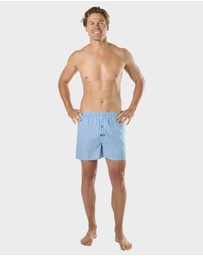 Mitch Dowd - Mens Checkers Boxer Shorts 3 Pack - Blue