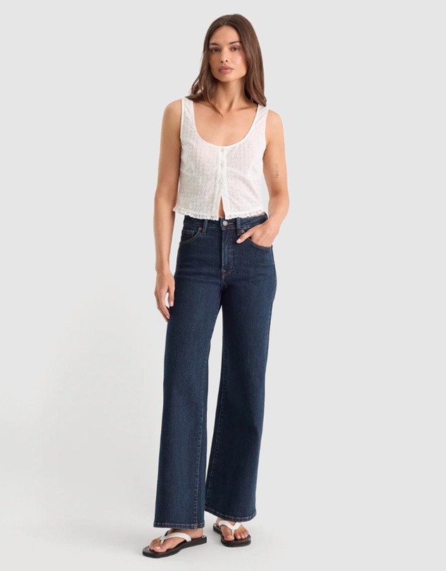 Good American - Good Waist Palazzo Ankle Jeans