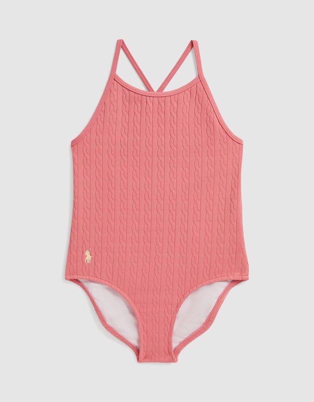 Polo Ralph Lauren - Mini-Cable Jacquard One-Piece Swimsuit - Kids