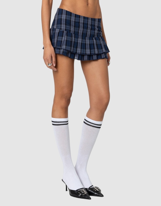 EDIKTED - Ara Plaid Pleated Skort