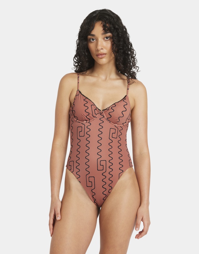 RVCA - Womens Thought Pattern One Piece Swimsuit
