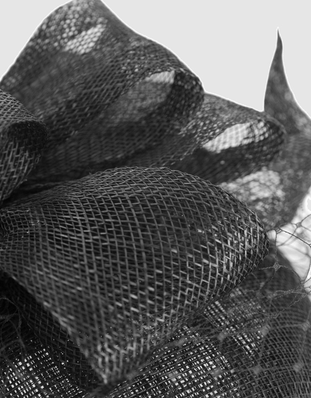 Max Alexander - Sinamay Black Veil Fascinator