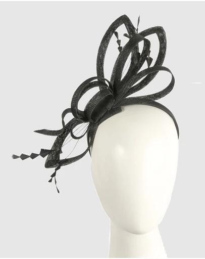 Max Alexander - Black Sinamay Loops Fascinator