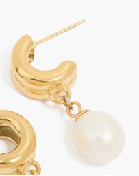 Lovisa - Waterproof Gold Plated Stainless Steel Pearl Chunky Drop Earrings
