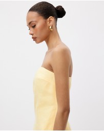 Minima Esenciales - Nivas Linen Empire Strapless Dress