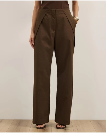 Atmos&Here - Olivia Pleated Wide Leg Tailored Pants