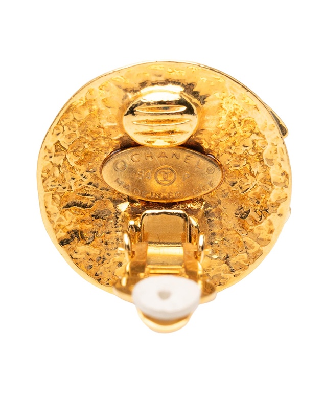 Pre-Loved by Azura Reborn - Pre-Loved Gold Plated CC Round Clip on Earrings