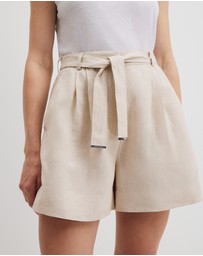 Country Road - Organically Grown Linen Tuck Front Short