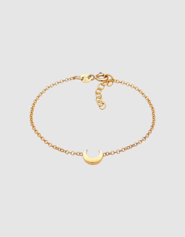 Elli Jewelry - Crescent Moon Kids Bracelet in Gold-Plated 925 Silver