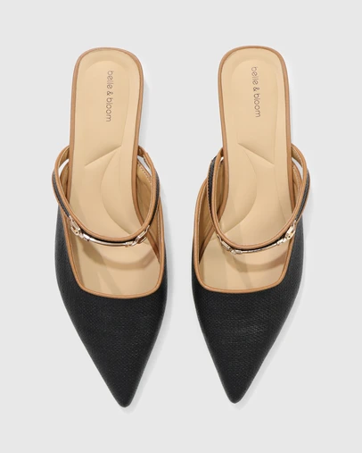 Belle & Bloom - Side by Side Leather Trimmed Flats