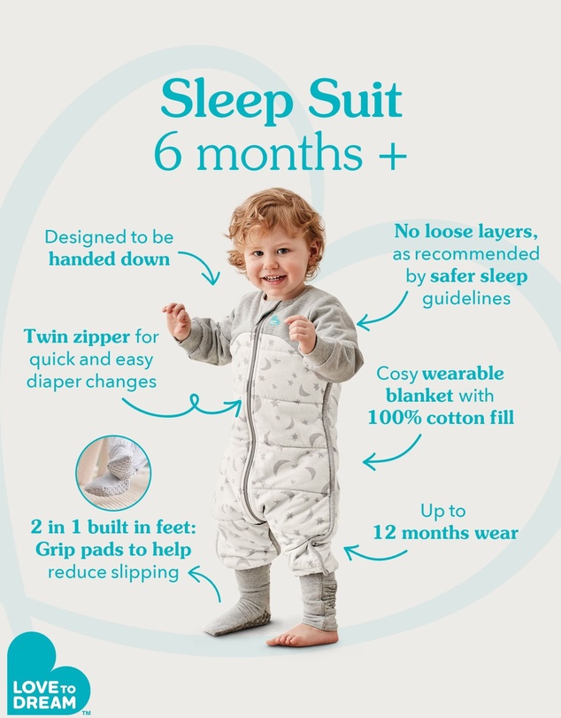 Love to Dream - Sleep Suit 0.2 TOG Stretch Organic Cotton Stellar in Dusty Pink