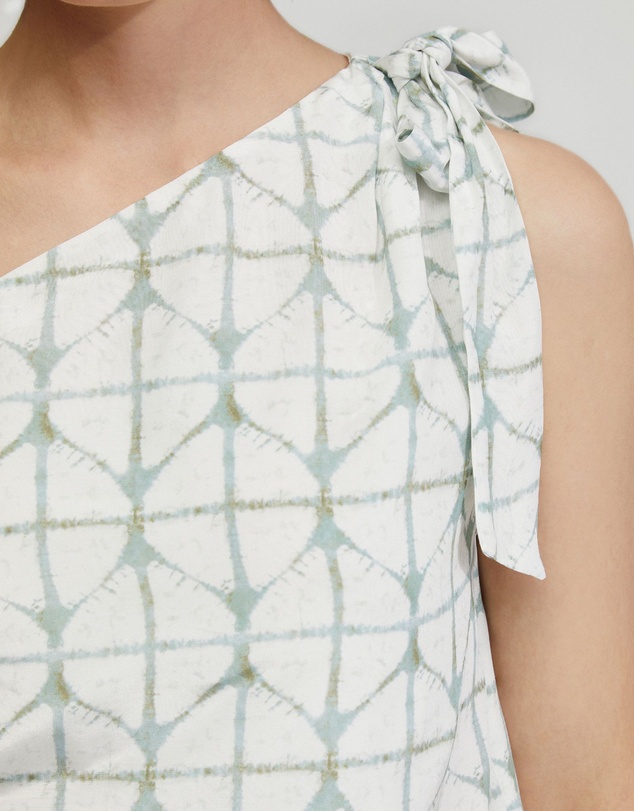 Oxford - Sandy Printed Tie Up Top