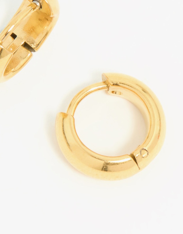 Lovisa - Waterproof Gold Plated Stainless Steel Chubby Huggie Earrings