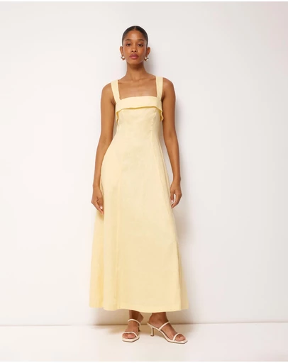 AERE - Florie Linen Midi Dress