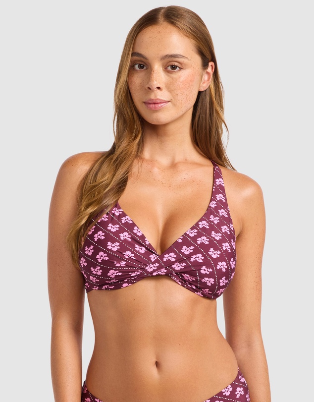 Seafolly - Batik Bloom Wrap Front F Cup Bikini Top