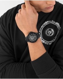 Plein Sport - PLEIN CITY RUSH 45mm Black dial and Black Silicone Strap