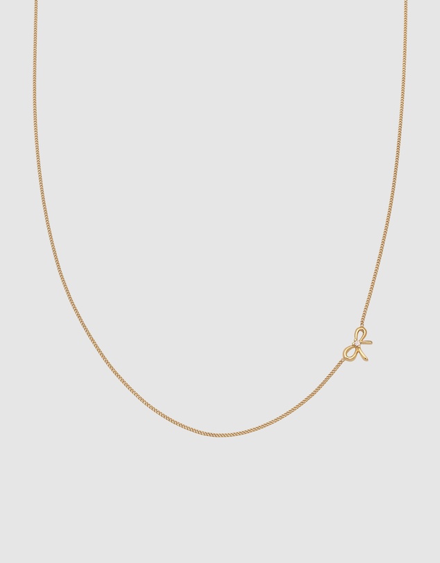 Elli Jewelry - Necklace Choker Crystal Bow 925 Sterling Silver Gold-Plated