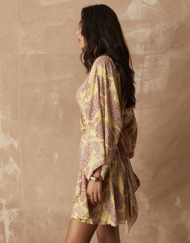 BOTEH - Calico Flared Robe Dress