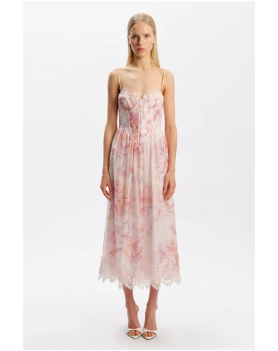 Bardot - Ashta Lace Detail Midi Dress