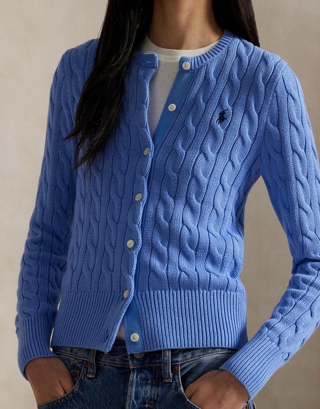 Polo Ralph Lauren - Cable-Knit Cotton Crewneck Cardigan - ICONIC EXCLUSIVE