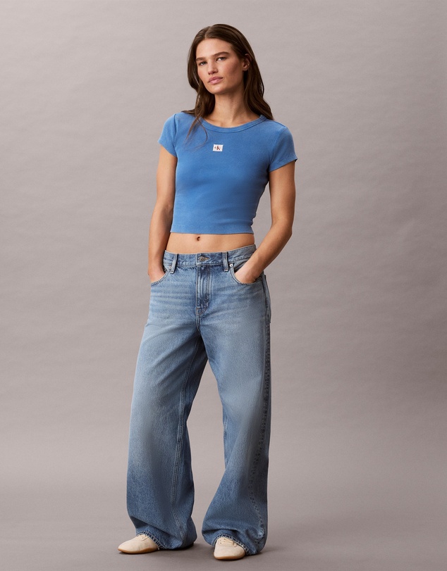 Calvin Klein Jeans - Woven Monologo Rib Crewneck Tee