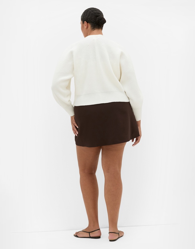City Chic - Plus size Belle Bow Knit Cardigan - ivory