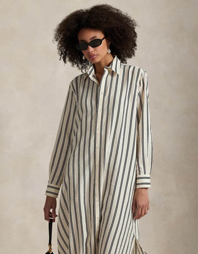 Polo Ralph Lauren - Striped Silk-Blend Shirtdress - ICONIC EXCLUSIVE