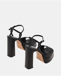 Steve Madden - Miliana Black Leather Heels