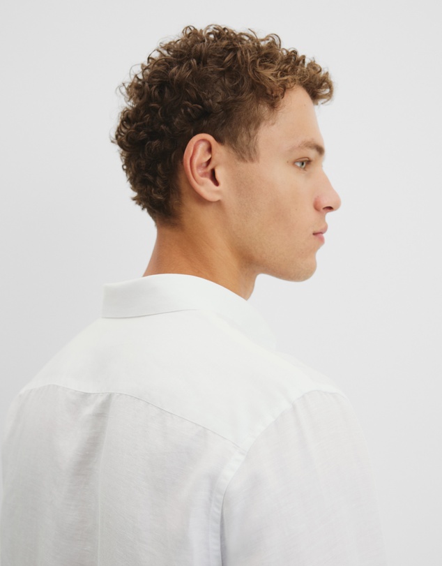 Country Road - Long Sleeve Slim Linen Cotton Shirt