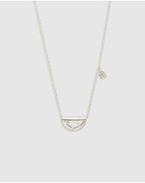 By Charlotte - Silver Lotus Birthstone Necklace - August