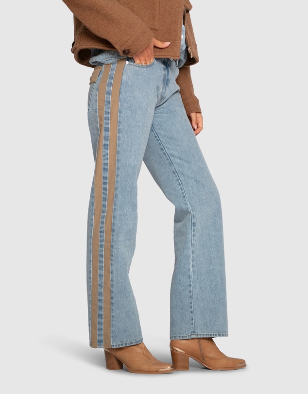 Belle & Bloom - Rebel Mid Rise Side Stripe Denim Jeans