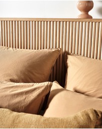 Aura Home - Evie Stonewash Organic Cotton Quilt Cover in Pecan